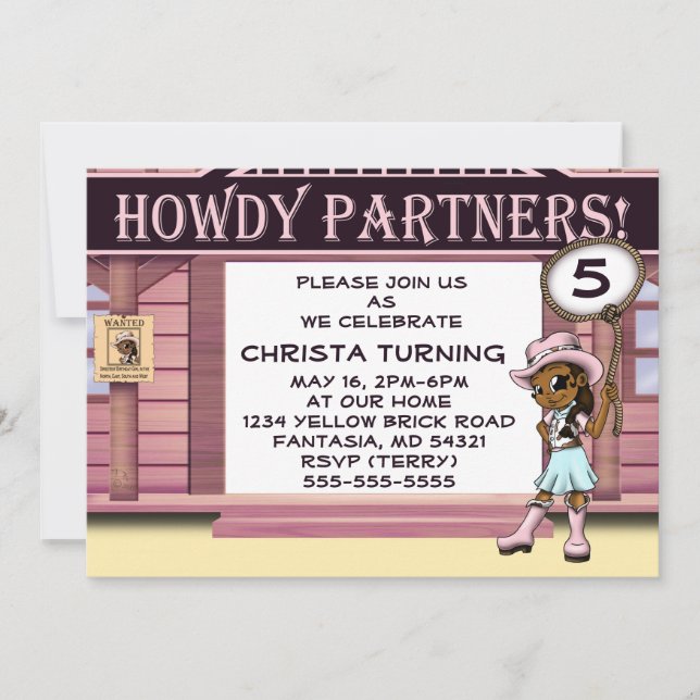 Invitation African American Cowgirl Birmingham (Devant)