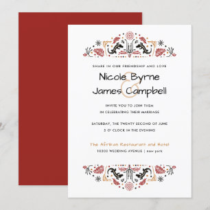 Invitation Africana   Ankara Lizard Mariage moderne