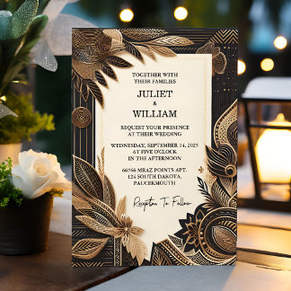 Invitation Afrique Ghana Brown traditionnel Nigéria Mariage