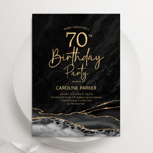 Invitation Agate Black Gold 70e anniversaire