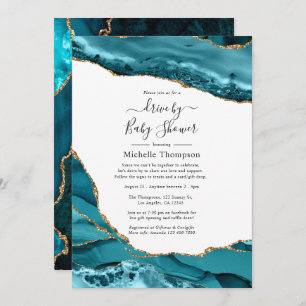 Invitation Agate Drive Turquoise et Gold par douche