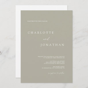 Invitation Agate Grey Simple Script moderne QR Code Mariage