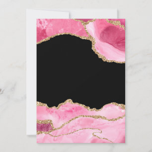 Invitation Agate Marbre Rose Élégante Pierre Précieuse Paille