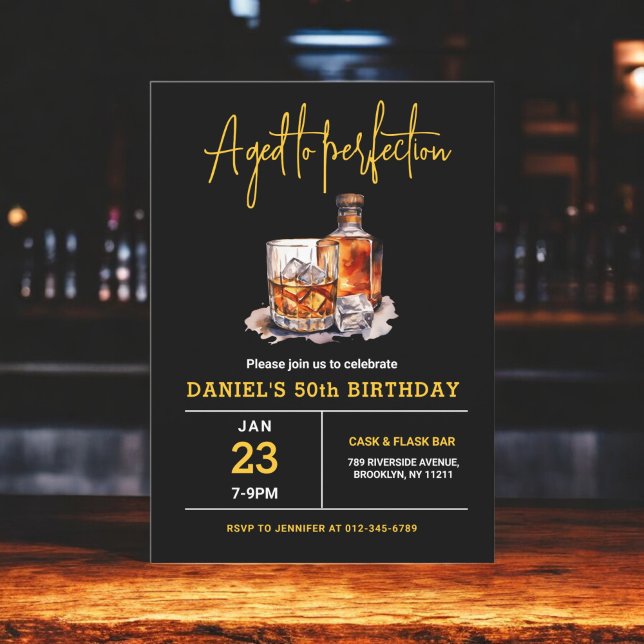 Invitation Âgé à la perfection Hommes 50e anniversaire de Whi (Créateur téléchargé)