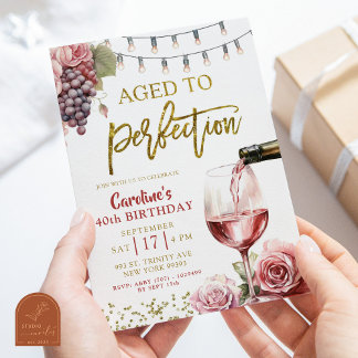 Invitation Âgé à la perfection Vin Adulte 50e anniversaire