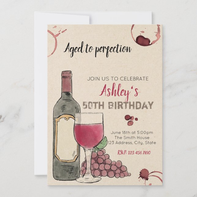 Invitation Âgé à l'invitation de perfection (Devant)