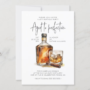 Invitation Âgé à Perfection Whiskey & Cigar Hommes Anniversai