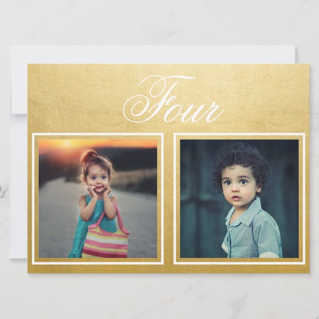 Invitation Âge du marié Élégant Classe Luxe Or Numéro de tabl (Devant)