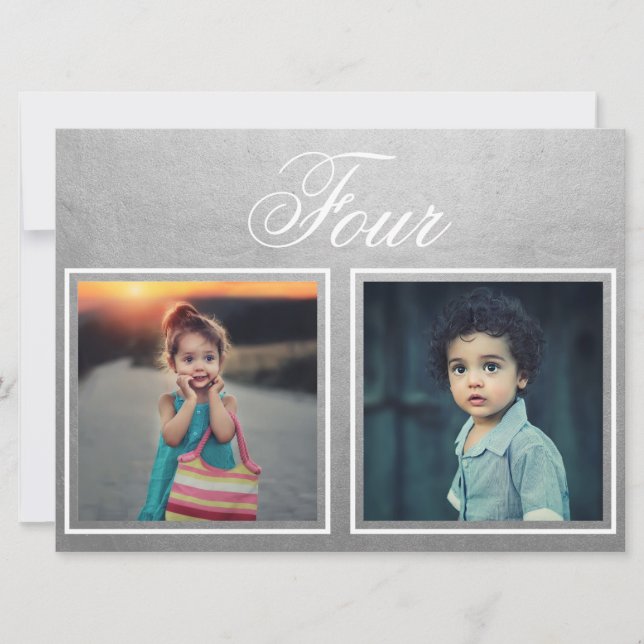 Invitation Âge du marié Élégant Classe Table argentée Numéro  (Devant)