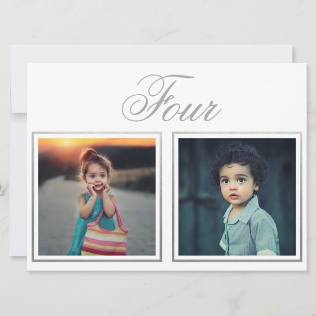 Invitation Âge du marié Élégant Classe Table argentée Numéro  (Devant)