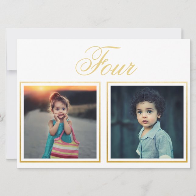 Invitation Âge du marié Élégant Classe Table d'or Numéro (Devant)