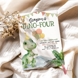 Invitation AGE modifiable T-Rex Dinosaures Anniversaire Amusa