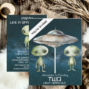 Invitation Âge personnalisé Espace extra-atmosphérique Alien 