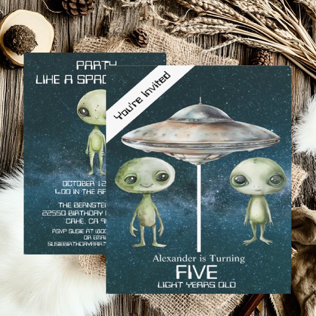 Invitation Âge personnalisé Espace extra-atmosphérique Alien  (Créateur téléchargé)