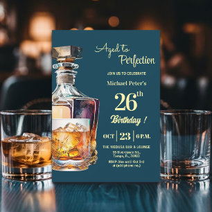 Invitation Aged to Perfection Hommes 26e Anniversaire Whiskey