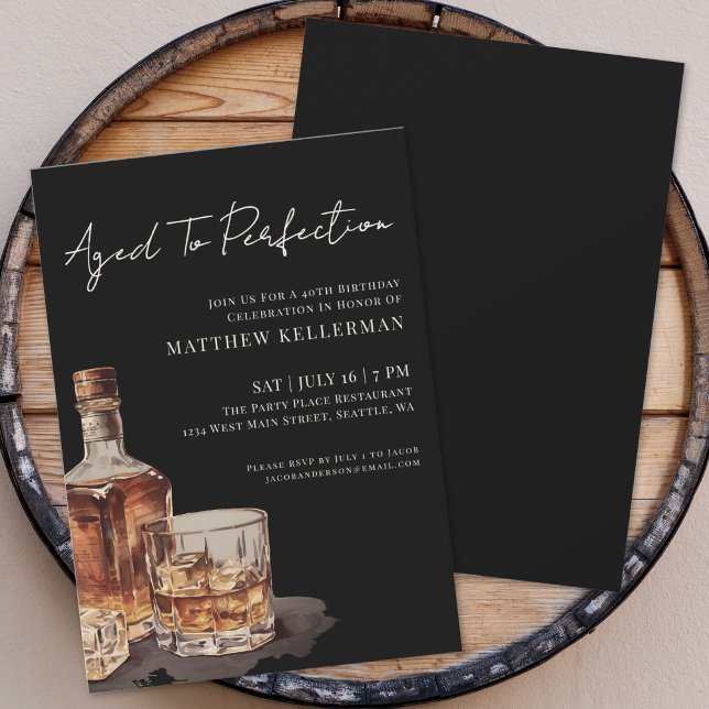 Invitation Aged To Perfection Men's 40th Birthday Party (Aged To Perfection Men's 40th Birthday Party Invitation)