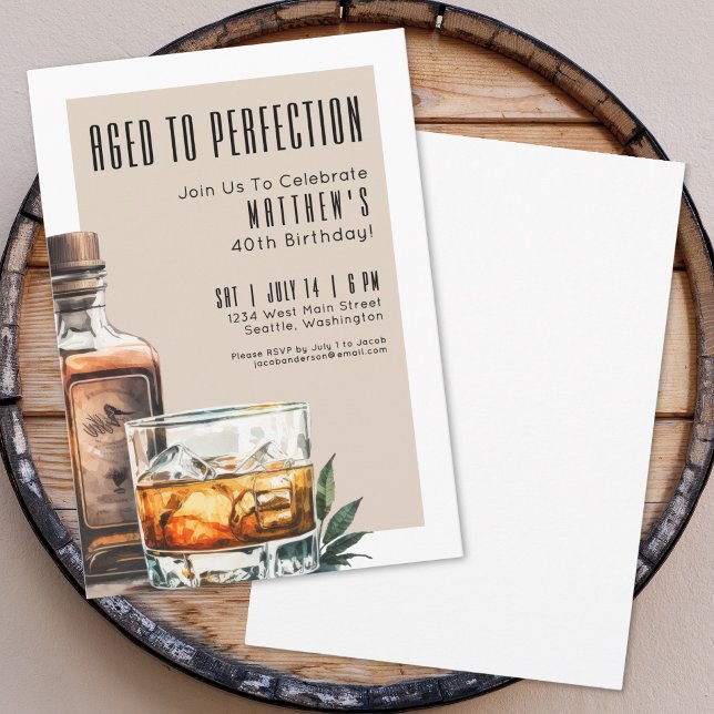 Invitation Aged To Perfection Men's 40th Birthday Party (Aged To Perfection Men's 40th Birthday Party Invitation)