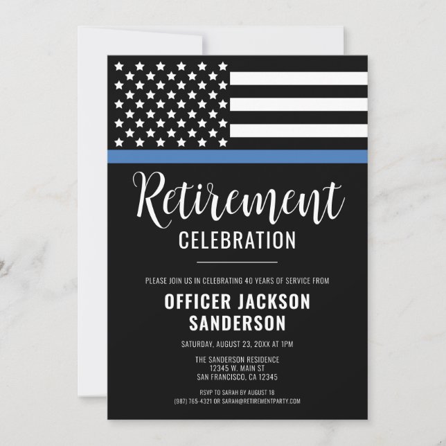 Invitation Agent de police de la retraite (Devant)