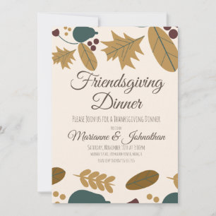 Invitation Agréable Feuille verte Thanksgiving