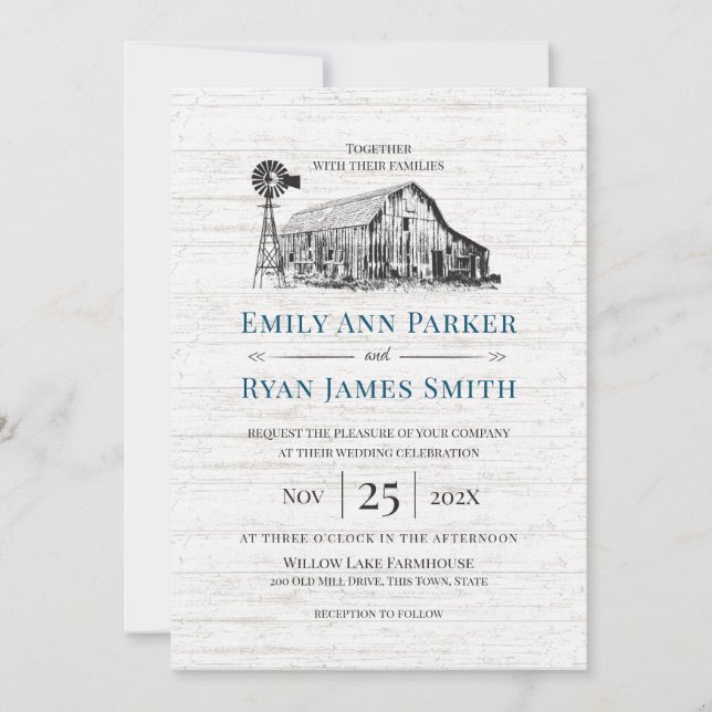 Invitation Agrithouse Country Grange Croquis (Devant)