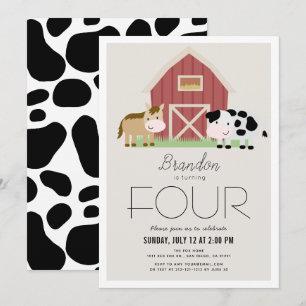 Invitation Agritourisme Barnyard Beige Anniversaire Invitatio