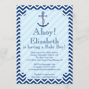 Invitation Ahoy C'est un Baby shower de plongeurs nautiques