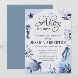 Invitation Ahoy, C'est un garçon mignon sous le Baby shower m