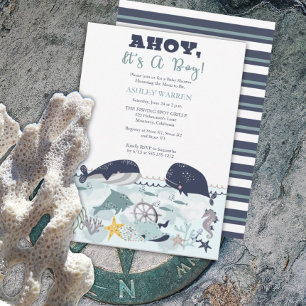 Invitation Ahoy C'est un garçon sous le Baby shower de mer In