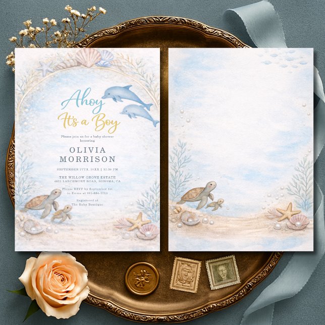 Invitation Ahoy It's a Boy Baby Shower (Créateur téléchargé)