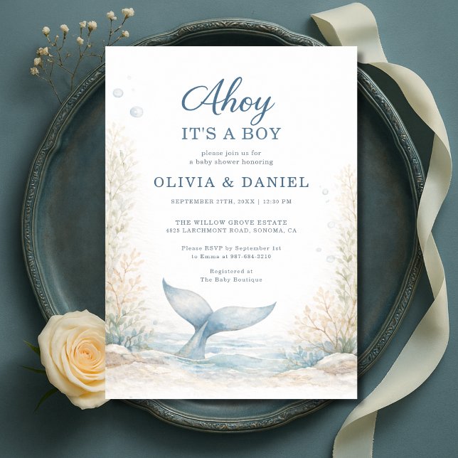 Invitation Ahoy It's a Boy Under the Sea Couples Baby Shower (Créateur téléchargé)