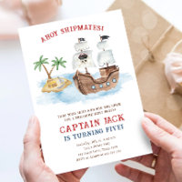 Ahoy Shipmates ! Navire pirate Trésor Garçon Anniv
