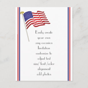 Invitation Aigle et drapeau patriotiques américains