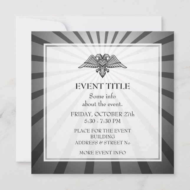 Invitation Aigle gris à deux têtes (Dos)