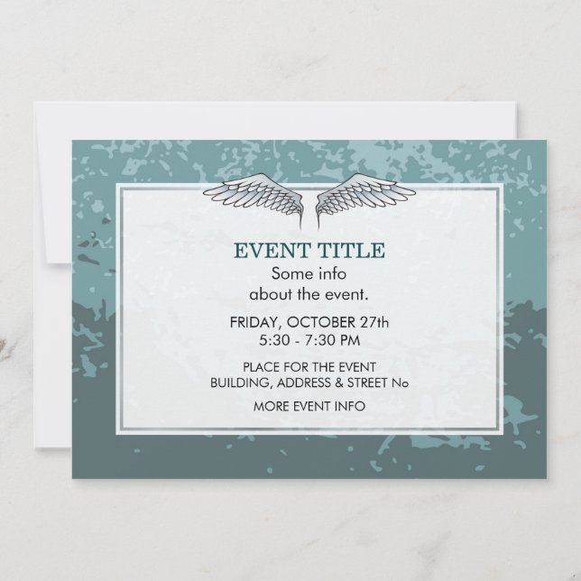 Invitation ailes bleu-gris (Dos)