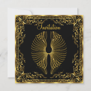 Invitation Ailes d'Or Élégante Populaire