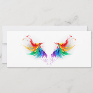 Invitation Ailes fluffy arc-en-ciel