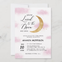aimé à l'invitation du baby shower de lune