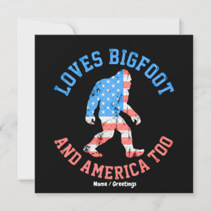 Invitation Aime Bigfoot et l'Amérique Trop Patriotique Améric