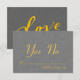 Invitation Aimer RSVP sur le lin gris