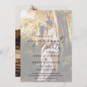 Invitation Aimez Rustic Script Modern Engagement Party