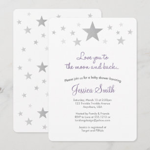 Invitation Aimez-vous à la Lune et retour Baby shower Invitat