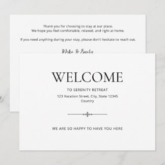 Invitation Airbnb Welcome Vacation Short Term Rental Postcard