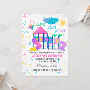 Invitation Aire de jeu rose