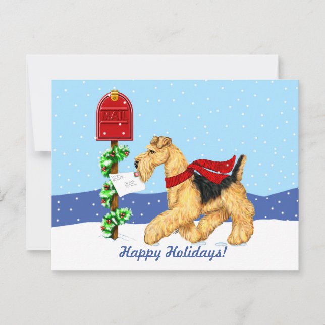Invitation Airedale Christmas Dale Mail (Devant)