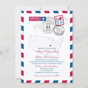 Invitation Airmail Missouri Mariage