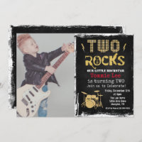 AJOUTER LA PHOTO Rockstar Drumset 2nd Birthday Inv