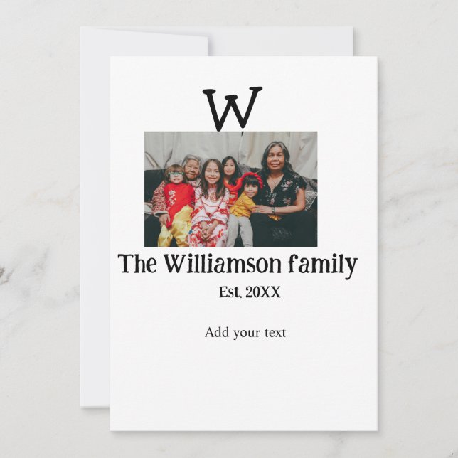 Invitation Ajouter le nom de famille photo année rustique Réu (Devant)