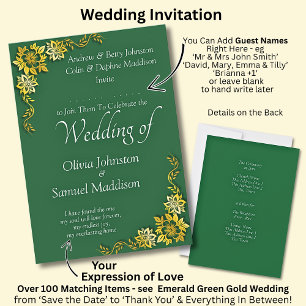 Invitation Ajouter le nom de l'invité Mariage Émeraude Violet