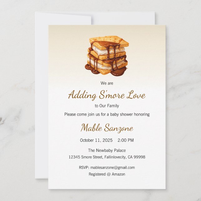 Invitation Ajouter S'more Love Invitation, Baby shower (Devant)