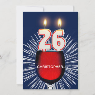 Invitation Ajouter un nom, fête du 26e anniversaire Invitatio
